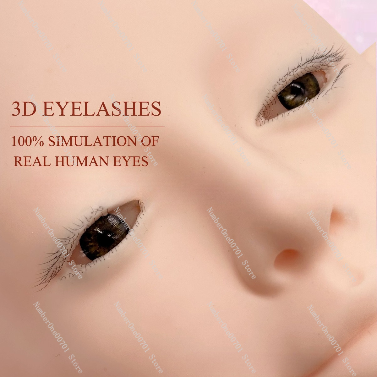 Eyelash Extension Open Eye - 3 Katmanlı Silikon Manken Kafası, Açılır