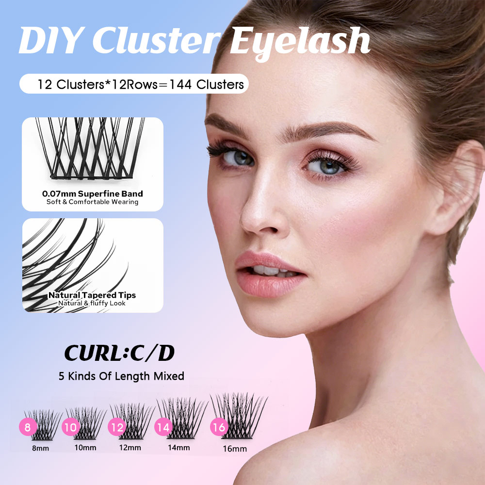 12 satır YUANZHIJIE Premium Sa - Eyelash Extension Hybrid incelemesi ve fiyatı